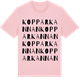 Pink Cotton t-shirt med Kopparkannan ordlek t-shirt