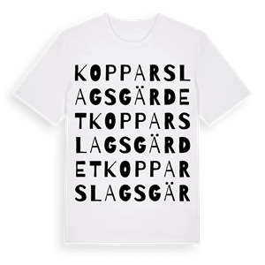 Kopparslagsgärdet ordlek t-shirt – ekologisk bomull t-shirt från Pinshirt