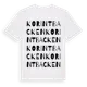 White t-shirt med Korintbacken ordlek t-shirt