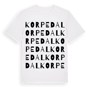 Korpedal ordlek t-shirt – ekologisk bomull t-shirt från Pinshirt