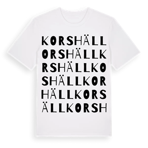 Korshäll ordlek t-shirt – ekologisk bomull t-shirt från Pinshirt