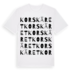 Korskäret ordlek t-shirt – ekologisk bomull t-shirt från Pinshirt