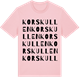 Pink Cotton t-shirt med Korskullen ordlek t-shirt
