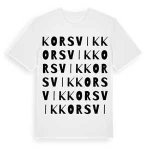 Korsvik ordlek t-shirt – ekologisk bomull t-shirt från Pinshirt