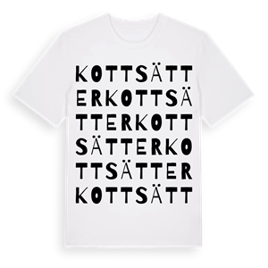 Kottsätter ordlek t-shirt – ekologisk bomull t-shirt från Pinshirt