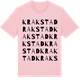 Pink Cotton t-shirt med Krakstad ordlek t-shirt