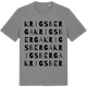 Mid Heather Gray t-shirt med Krigsberga ordlek t-shirt
