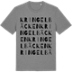 Mid Heather Gray t-shirt med Kringelbäcken ordlek t-shirt