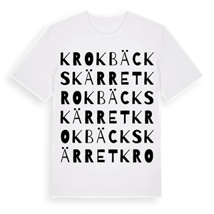 Krokbäckskärret ordlek t-shirt – ekologisk bomull t-shirt från Pinshirt