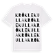 White t-shirt med Kröklekulla ordlek t-shirt