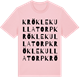 Pink Cotton t-shirt med Kröklekullatorp ordlek t-shirt