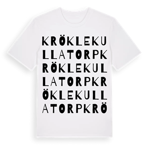 Kröklekullatorp ordlek t-shirt – ekologisk bomull t-shirt från Pinshirt