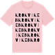 Pink Cotton t-shirt med Krokviken ordlek t-shirt