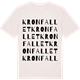 Vintage White t-shirt med Kronfallet ordlek t-shirt