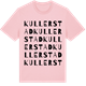 Pink Cotton t-shirt med Kullerstad ordlek t-shirt