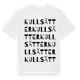 White t-shirt med Kullsätter ordlek t-shirt