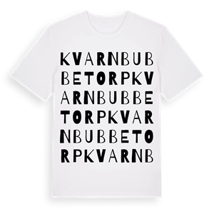 Kvarnbubbetorp ordlek t-shirt – ekologisk bomull t-shirt från Pinshirt