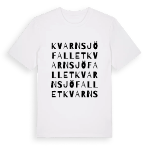 Kvarnsjöfallet ordlek t-shirt – ekologisk bomull t-shirt från PinShirt