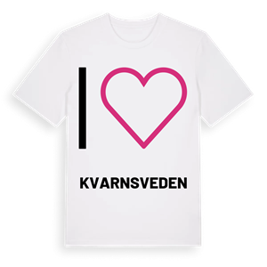 Jag älskar Kvarnsveden t-shirt stort tryck – ekologisk bomull t-shirt från PinShirt