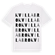 White t-shirt med Kvilla bro ordlek t-shirt