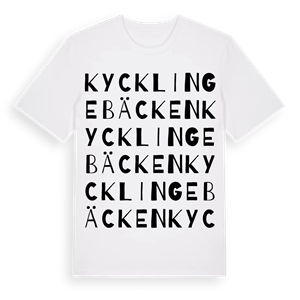 Kycklingebäcken ordlek t-shirt – ekologisk bomull t-shirt från Pinshirt