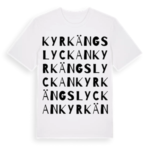 Kyrkängslyckan ordlek t-shirt – ekologisk bomull t-shirt från Pinshirt