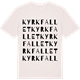 Vintage White t-shirt med Kyrkfallet ordlek t-shirt