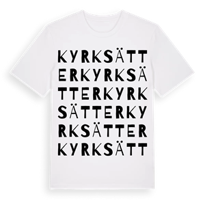 Kyrksätter ordlek t-shirt – ekologisk bomull t-shirt från Pinshirt