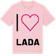 Pink Cotton t-shirt med Jag älskar Lada t-shirt stort tryck