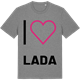Mid Heather Gray t-shirt med Jag älskar Lada t-shirt stort tryck