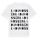 White t-shirt med Ladumossen ordlek t-shirt