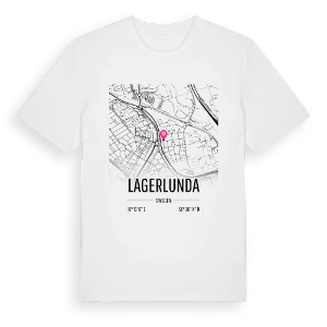 Lagerlunda karta t-shirt – ekologisk bomull t-shirt från Pinshirt
