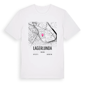 Lagerlunda karta t-shirt – ekologisk bomull t-shirt från Pinshirt