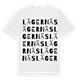 White t-shirt med Lägernäs ordlek t-shirt
