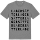 Mid Heather Gray t-shirt med Lagersätter ordlek t-shirt