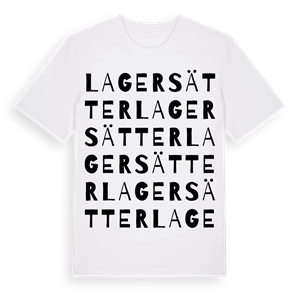 Lagersätter ordlek t-shirt – ekologisk bomull t-shirt från Pinshirt