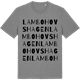 Mid Heather Gray t-shirt med Lambohovshagen ordlek t-shirt