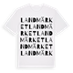White t-shirt med Landmärket ordlek t-shirt