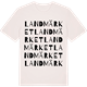 Vintage White t-shirt med Landmärket ordlek t-shirt