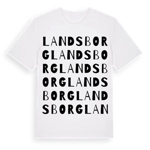 Landsborg ordlek t-shirt – ekologisk bomull t-shirt från Pinshirt