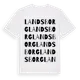 White t-shirt med Landsborg ordlek t-shirt