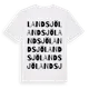 White t-shirt med Landsjö ordlek t-shirt