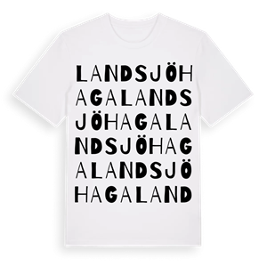 Landsjö Haga ordlek t-shirt – ekologisk bomull t-shirt från Pinshirt