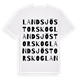 White t-shirt med Landsjö Storskog ordlek t-shirt