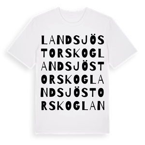 Landsjö Storskog ordlek t-shirt – ekologisk bomull t-shirt från Pinshirt