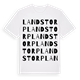 White t-shirt med Landstorp ordlek t-shirt