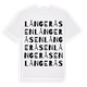 White t-shirt med Långeråsen ordlek t-shirt