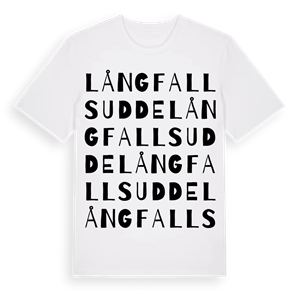 Långfallsudde ordlek t-shirt – ekologisk bomull t-shirt från Pinshirt