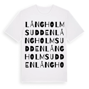 Långholmsudden ordlek t-shirt – ekologisk bomull t-shirt från Pinshirt