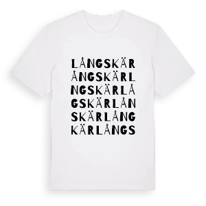 Långskär ordlek t-shirt – ekologisk bomull t-shirt från Pinshirt